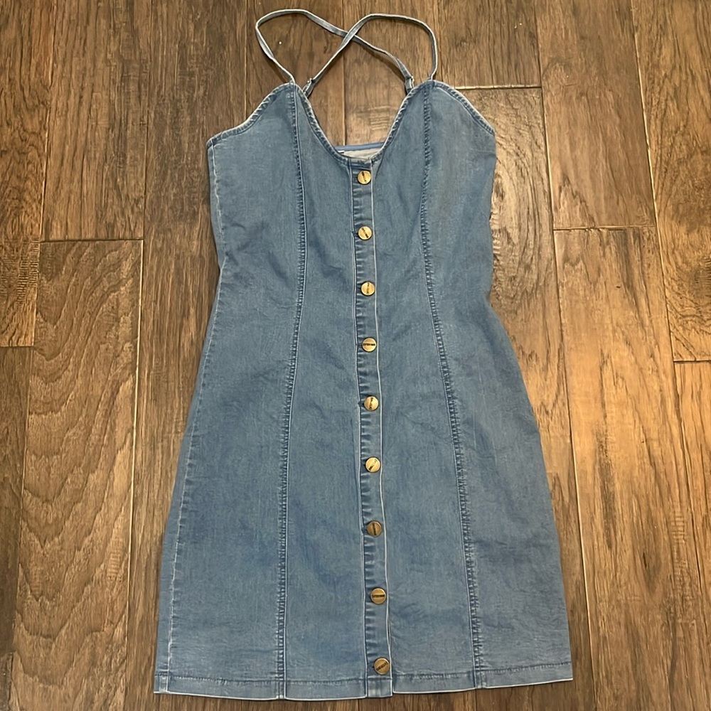 Button up Jean dress medium